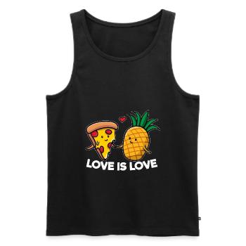 Love Is Love Pizza Ananas - Débardeur bio Premium Homme - noir - Devant - AI Model Male 178 light (178cm)