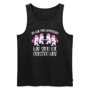 Mallorca Sprüche Einhorn Party Die Geilsten hier - Männer Premium Bio Tank Top - Schwarz - Vorne - Michal (187cm)