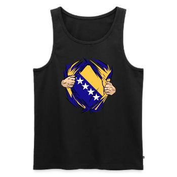Fiers Bosniaques Bosnie-Herzégovine - Débardeur bio Premium Homme - noir - Devant - Michal (187cm)