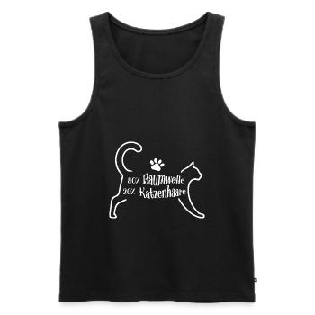 80% coton 20% poils de chat - Débardeur bio Premium Homme - noir - Devant - Michal (187cm)