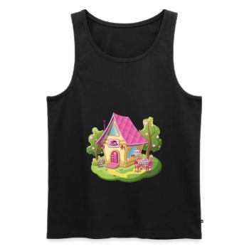 Märchen Haus Cafe Konditorei Bakery Pink pink - Men's Premium Organic Tank Top - black - Front - AI Model Male 178 light (178cm)
