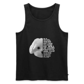 Malteser Hunde Gesicht Friend Partner Defender - Männer Premium Bio Tank Top - Schwarz - Vorne - Michal (187cm)