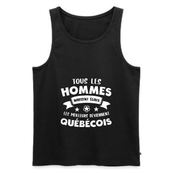 Québécois cadeau drôle Québec - Débardeur bio Premium Homme - noir - Devant - AI Model Male 178 light (178cm)