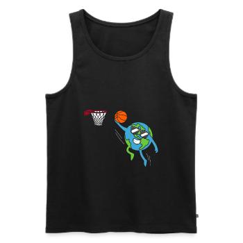 Erde spielt Basketball Tag der Erde - Männer Premium Bio Tank Top - Schwarz - Vorne - Michal (187cm)