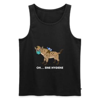 Hyäne Hygiene Mundschutz Maske Hygiäne Wortwitz - Männer Premium Bio Tank Top - Schwarz - Vorne - Michal (187cm)