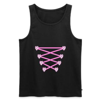 Damen Dirndl Ersatz Trachten Ersatz Bluse Kirmes - Männer Premium Bio Tank Top - Schwarz - Vorne - AI Model Male 178 light (178cm)