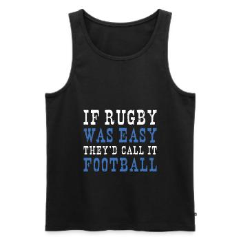 Rugby facile Ils l’appelleraient Football Uruguay Rugby - Débardeur bio Premium Homme - noir - Devant - AI Model Male 178 light (178cm)