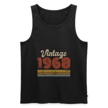 Anniversaire Vintage 1968 Édition Limitée - 1968 - Débardeur bio Premium Homme - noir - Devant - Michal (187cm)