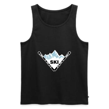 Ski und Berg - Männer Premium Bio Tank Top - Schwarz - Vorne - AI Model Male 178 light (178cm)
