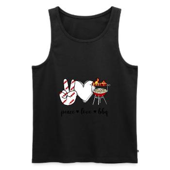 Barbecue Peace Love - Débardeur bio Premium Homme - noir - Devant - Michal (187cm)