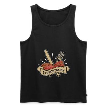 Steakatarian Steak Lover Anti Vegan - Débardeur bio Premium Homme - noir - Devant - Michal (187cm)