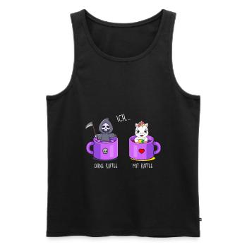 Ich ohne Kaffee Ich mit Kaffee Einhorn Kaffee - Männer Premium Bio Tank Top - Schwarz - Vorne - AI Model Male 178 light (178cm)