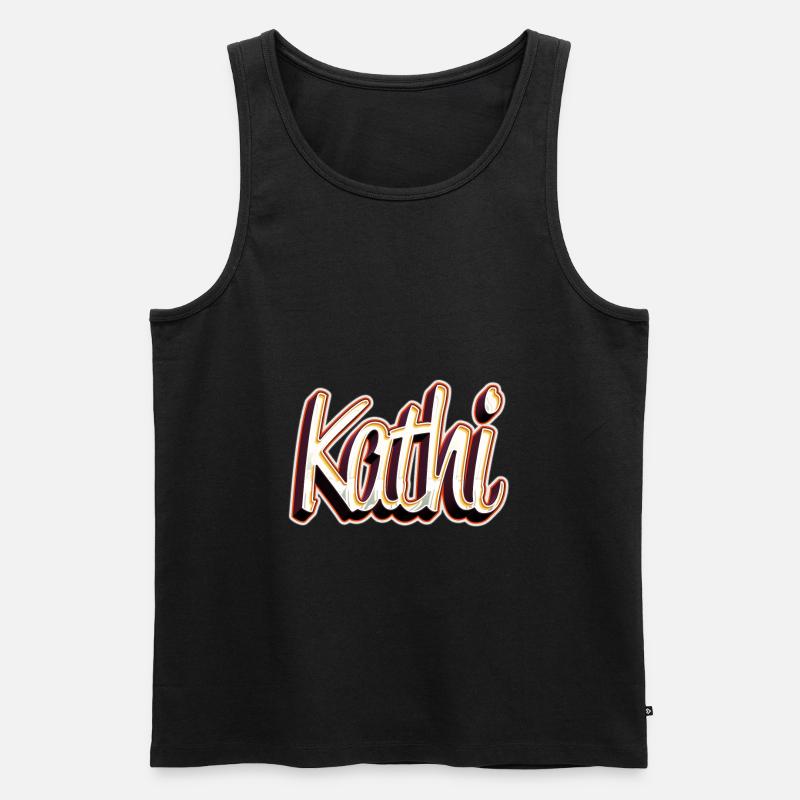 Kathi Imię Imię Pseudonim Graffiti - Ekologiczny tank top męski Premium - czarny