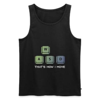 WASD Thats How I Move - Männer Premium Bio Tank Top - Schwarz - Vorne - Michal (187cm)