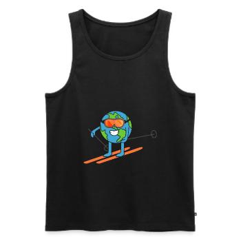 Skis de terre Ski Journée de la Terre - Débardeur bio Premium Homme - noir - Devant - Michal (187cm)