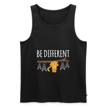 Be Different Cat With Bats - Men's Premium Organic Tank Top - black - Front - AI Model Male 178 light (178cm)