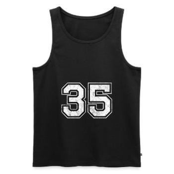 Number 35 - Men's Premium Organic Tank Top - black - Front - AI Model Male 178 light (178cm)
