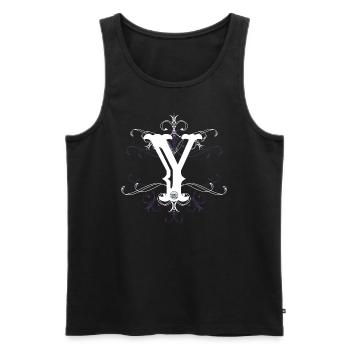 Letter Y Ypsilon Letter-Y - Men's Premium Organic Tank Top - black - Front - AI Model Male 178 light (178cm)