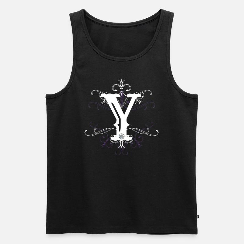 Buchstabe Y Ypsilon Buchstabe-Y - Männer Premium Bio Tank Top - Schwarz