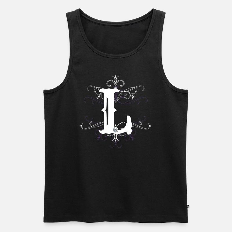 Buchstabe L Buchstabe-L - Männer Premium Bio Tank Top - Schwarz