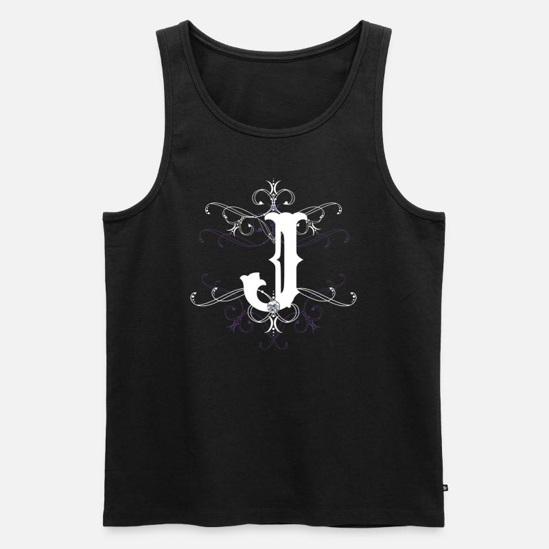 Buchstabe J Buchstabe-J - Männer Premium Bio Tank Top - Schwarz