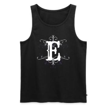 Buchstabe E Buchstabe-E - Männer Premium Bio Tank Top - Schwarz - Vorne - AI Model Male 178 light (178cm)