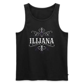 Ilijana Nom Prénom personnalisé - Débardeur bio Premium Homme - noir - Devant - Michal (187cm)