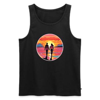 Ocean of Love - Men's Premium Organic Tank Top - black - Front - Michal (187cm)
