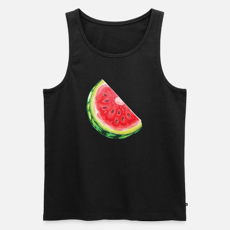 Wassermelonenscheibe Durst Löschen - Männer Premium Bio Tank Top - Schwarz
