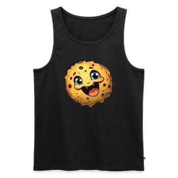 Cookie Biscuit Funny Cute - Men's Premium Organic Tank Top - black - Front - Michal (187cm)