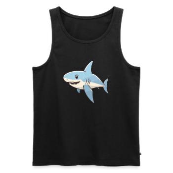 Kawaii Hai - Ocean Wonder - Männer Premium Bio Tank Top - Schwarz - Vorne - Michal (187cm)