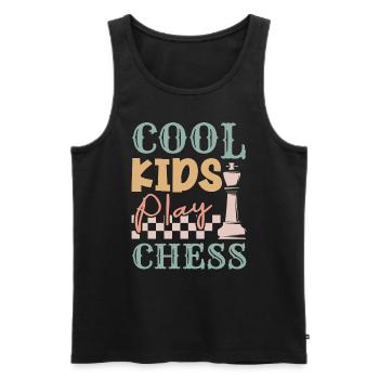 Coole Kinder spielen Schach Schach Schach Spiel - Männer Premium Bio Tank Top - Schwarz - Vorne - AI Model Male 178 light (178cm)