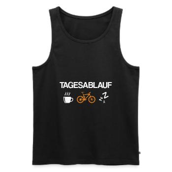 Tagesablauf Kaffee Mountainbike und Schlafen - Männer Premium Bio Tank Top - Schwarz - Vorne - Michal (187cm)