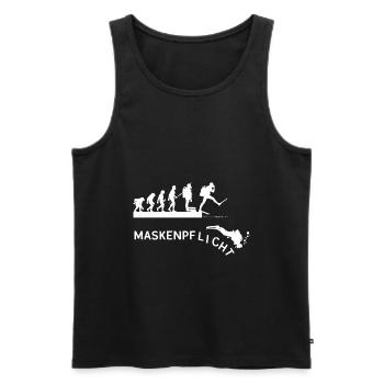 Evolution Taucher Maskenpflicht - Männer Premium Bio Tank Top - Schwarz - Vorne - Michal (187cm)