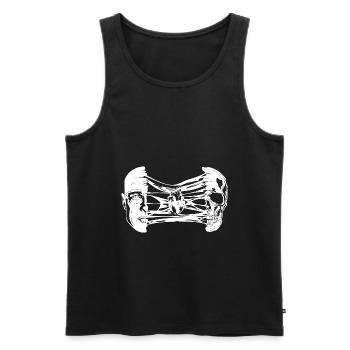 Human Skull Heart Brain Gothic Occult Skull - Men's Premium Organic Tank Top - black - Front - Michal (187cm)