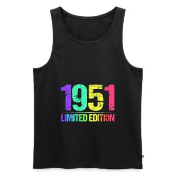 1951 Limited Edition Jahrgang 51er Retro Jahrgang - Männer Premium Bio Tank Top - Schwarz - Vorne - Michal (187cm)
