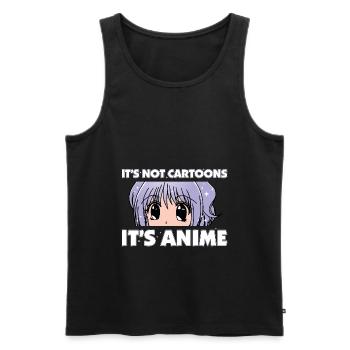 Anime Girl disant que ce n’est pas des dessins animés c’est Anime Lov - Débardeur bio Premium Homme - noir - Devant - AI Model Male 178 light (178cm)