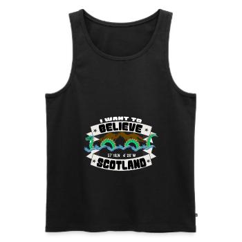 I want to Believe, das Nessie Scotland T-Shirt - Männer Premium Bio Tank Top - Schwarz - Vorne - Michal (187cm)