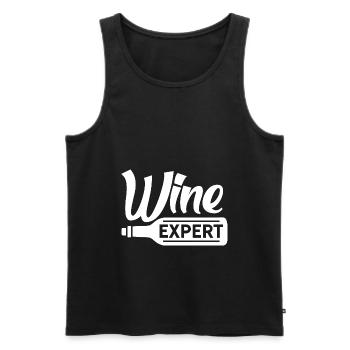 Wine Expert Vineyard Wine Wine Glass Wines - Men's Premium Organic Tank Top - black - Front - AI Model Male 178 light (178cm)