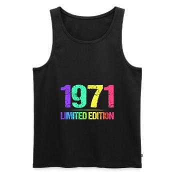 1971 Limited Edition Jahrgang 71er Retro Jahrgang - Männer Premium Bio Tank Top - Schwarz - Vorne - Michal (187cm)
