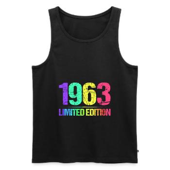 1963 Limited Edition Jahrgang 63er Retro Jahrgang - Männer Premium Bio Tank Top - Schwarz - Vorne - Michal (187cm)