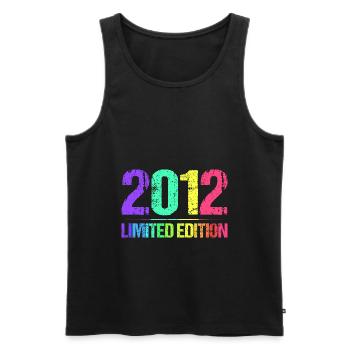 2012 Limited Edition Jahrgang 12er Retro Jahrgang - Männer Premium Bio Tank Top - Schwarz - Vorne - Michal (187cm)
