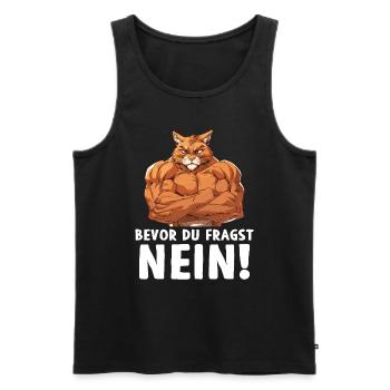 Katze Miezekatze Bevor du fragst Nein Sport - Männer Premium Bio Tank Top - Schwarz - Vorne - AI Model Male 178 light (178cm)