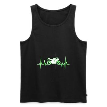 Moto Heartbeat ECG Moto Motorsport Biker - Débardeur bio Premium Homme - noir - Devant - Michal (187cm)
