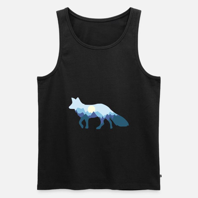 Fuchs Mondschein fox moonlight - Männer Premium Bio Tank Top - Schwarz