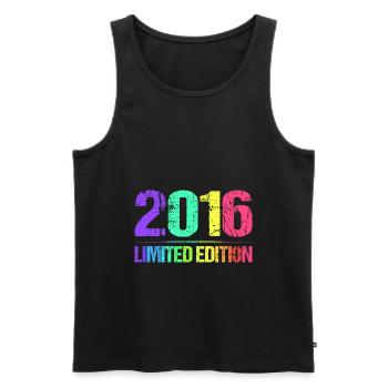 2016 Limited Edition Jahrgang 16er Retro Jahrgang - Männer Premium Bio Tank Top - Schwarz - Vorne - Michal (187cm)
