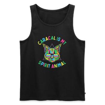 Caracal is My Spirit Animal - Men's Premium Organic Tank Top - black - Front - AI Model Male 178 light (178cm)