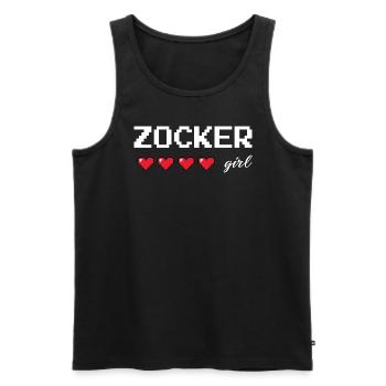 Zocker Girl Retro-Design mit 8-Bit Herz - Männer Premium Bio Tank Top - Schwarz - Vorne - Michal (187cm)
