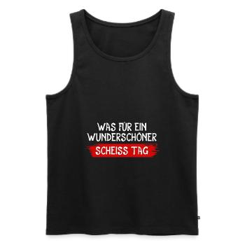 Was Für Ein Wunderschöner Scheißtag - Männer Premium Bio Tank Top - Schwarz - Vorne - Michal (187cm)