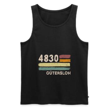 4830 Gütersloh Postleitzahlen Alte PLZ Vintage - Männer Premium Bio Tank Top - Schwarz - Vorne - AI Model Male 178 light (178cm)
